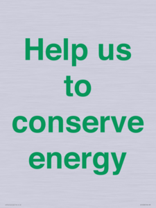 Help us to conserve energy 